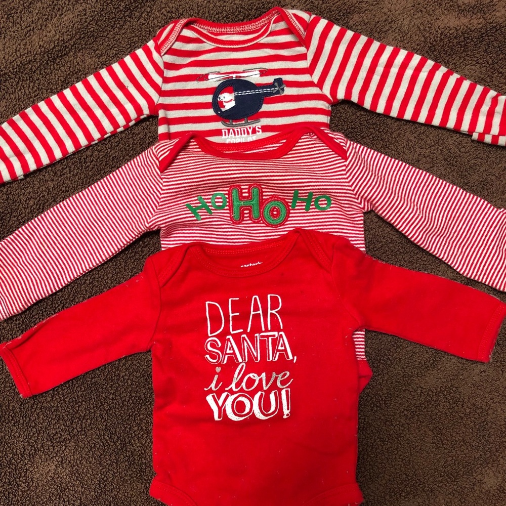 Carter’s Newborn Holiday Onesies x3